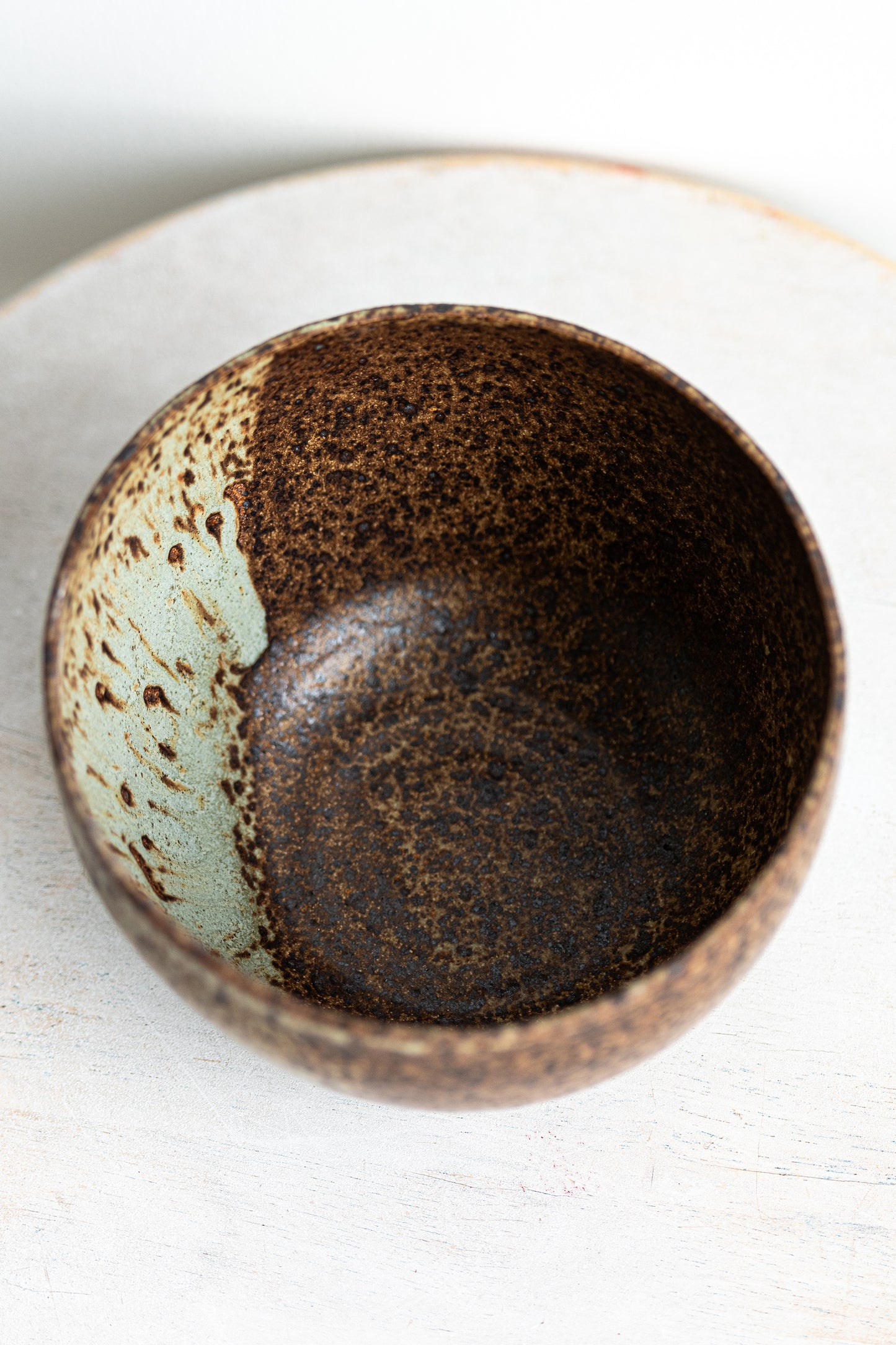 two-tone stoneware underdog bowl