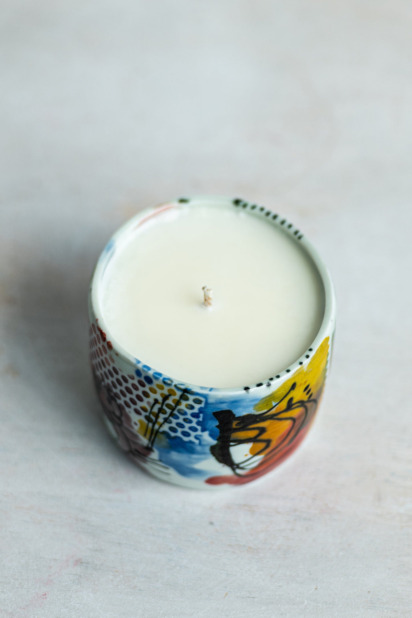 porcelain funky pot candle underdog #3
