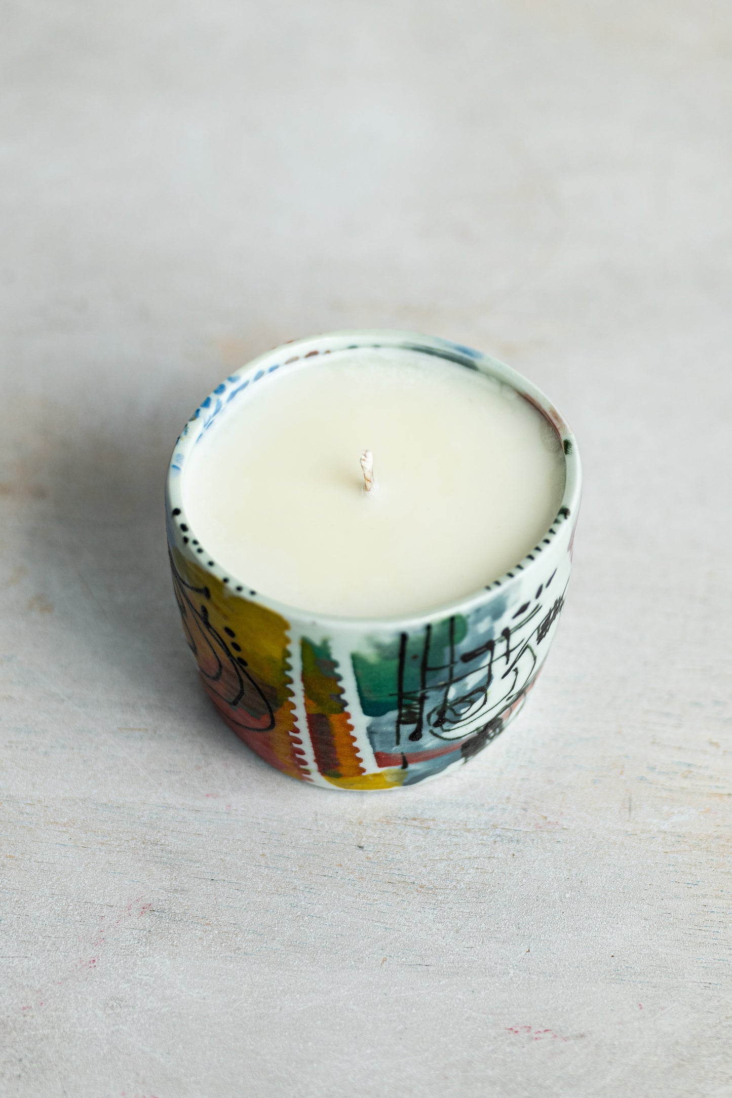 porcelain funky pot candle underdog #3