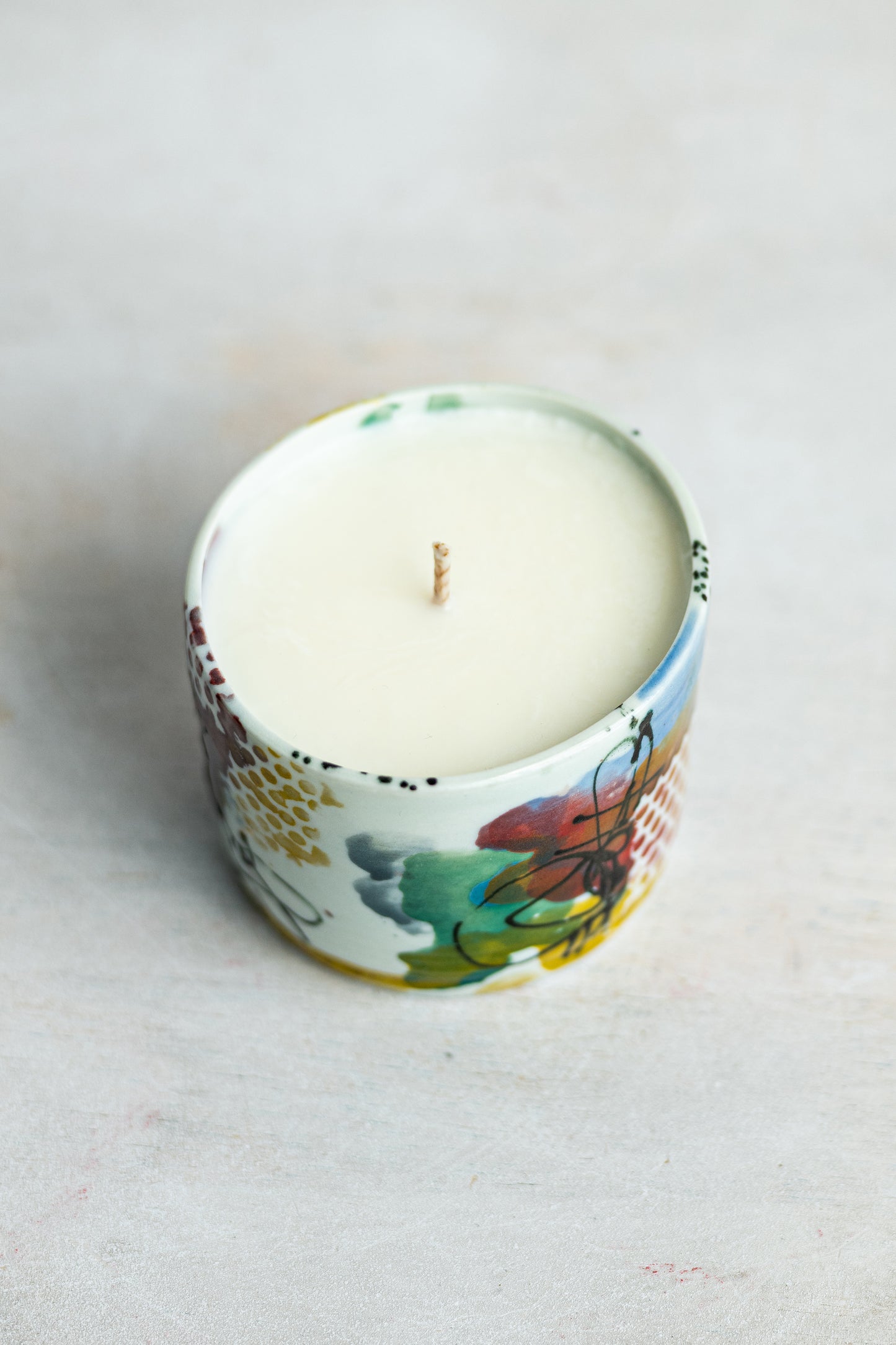 porcelain funky pot candle underdog #2