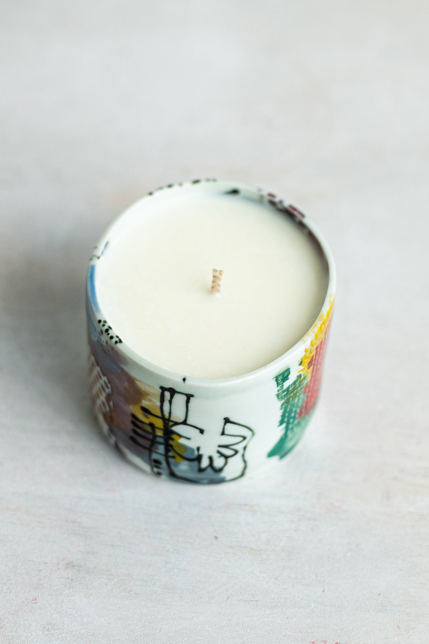 porcelain funky pot candle underdog #2
