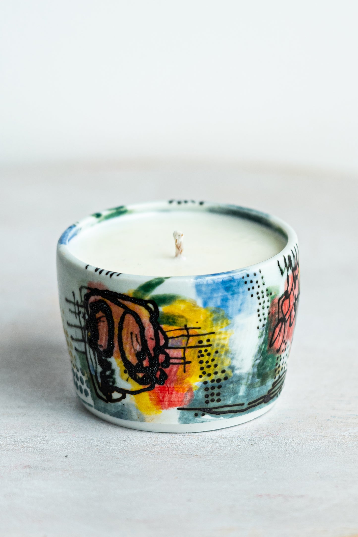 porcelain funky pot candle underdog #1