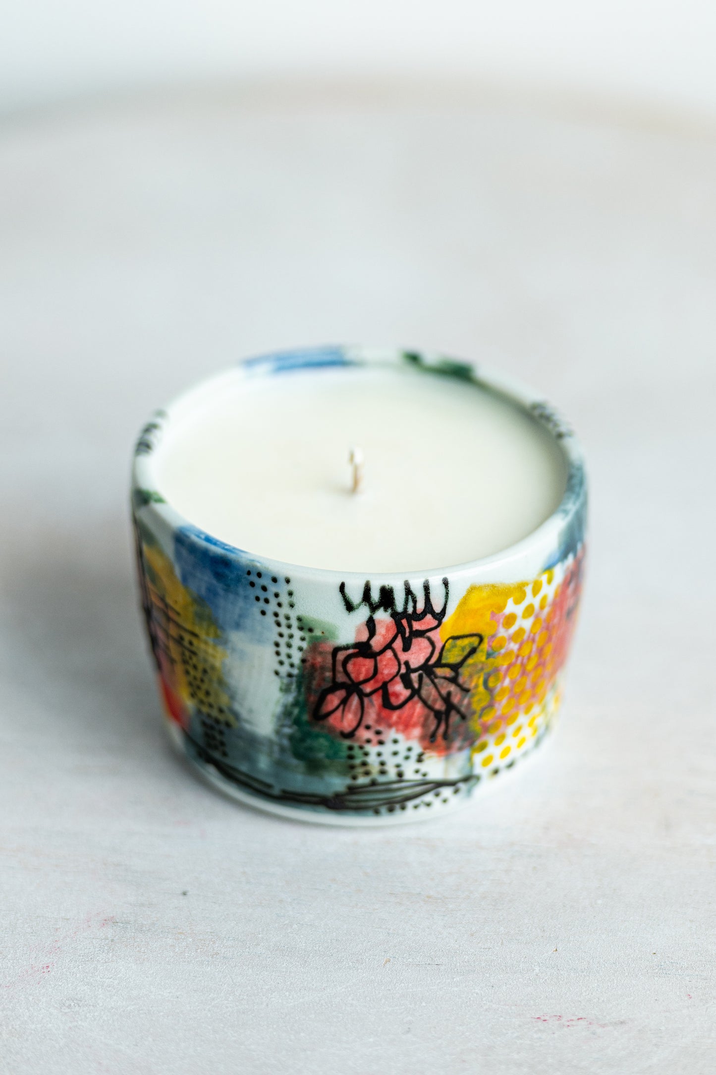 porcelain funky pot candle underdog #1