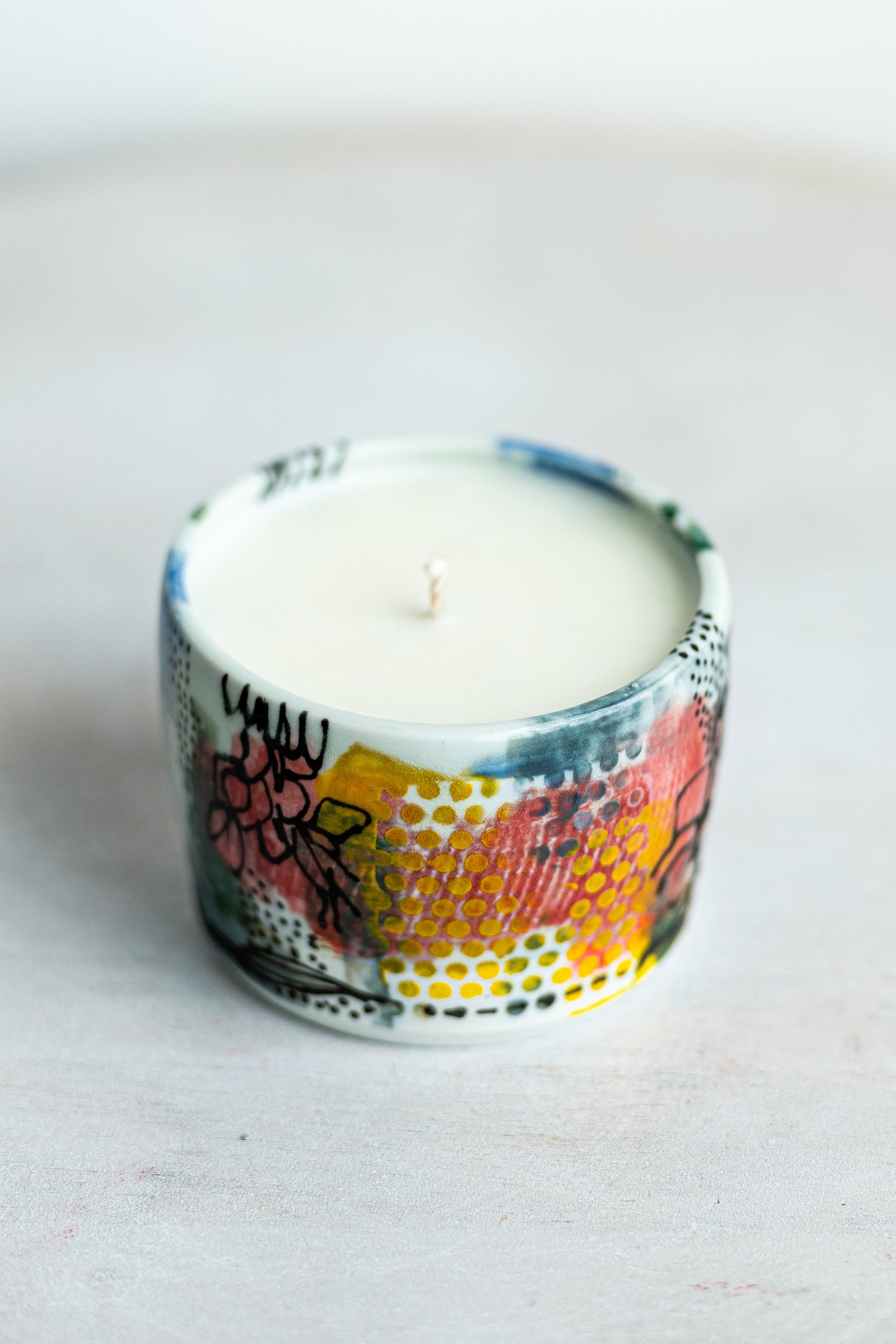 porcelain funky pot candle underdog #1