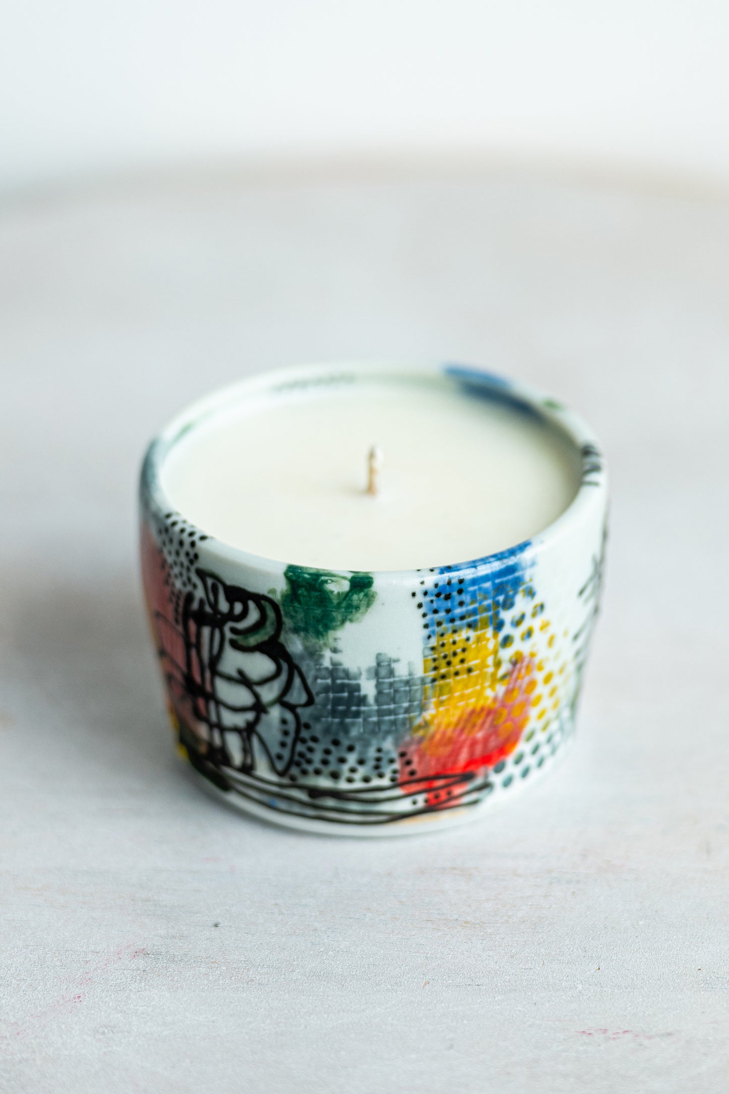 porcelain funky pot candle underdog #1