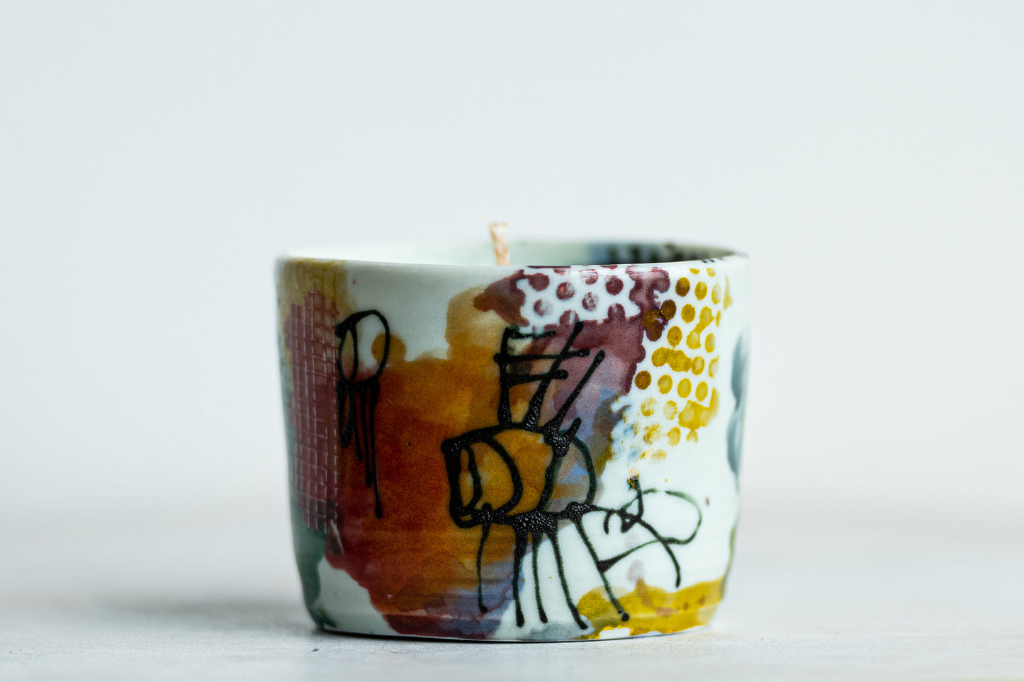 porcelain funky pot candle underdog #2