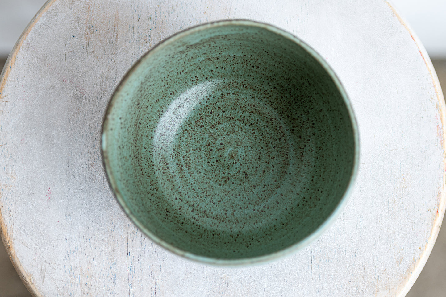 seafoam stoneware underdog bowl