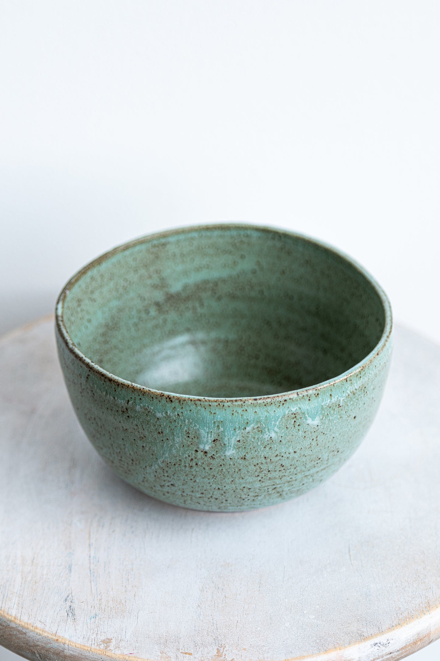 seafoam stoneware underdog bowl