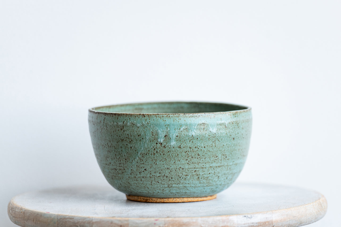seafoam stoneware underdog bowl