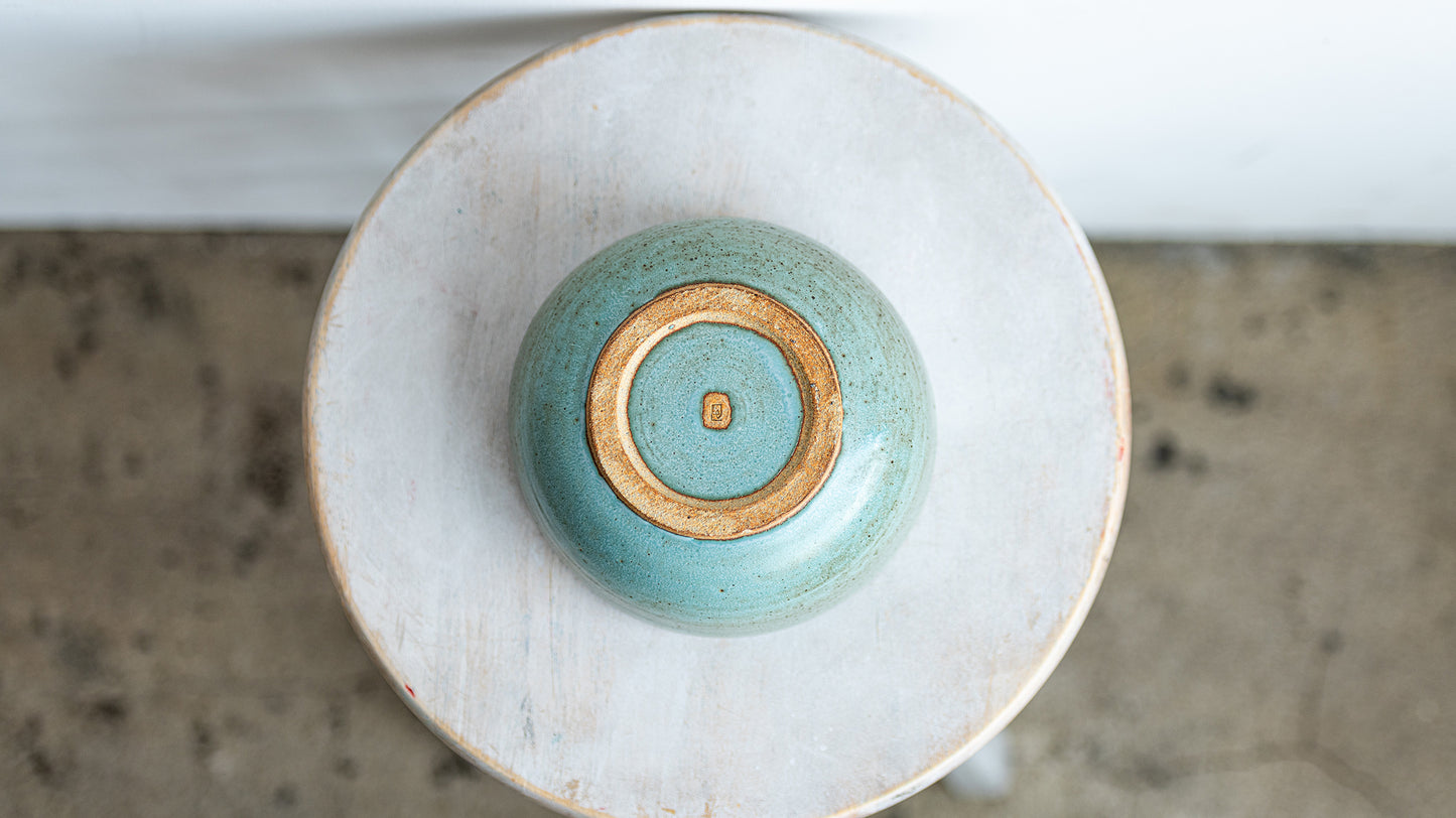 seafoam stoneware underdog bowl