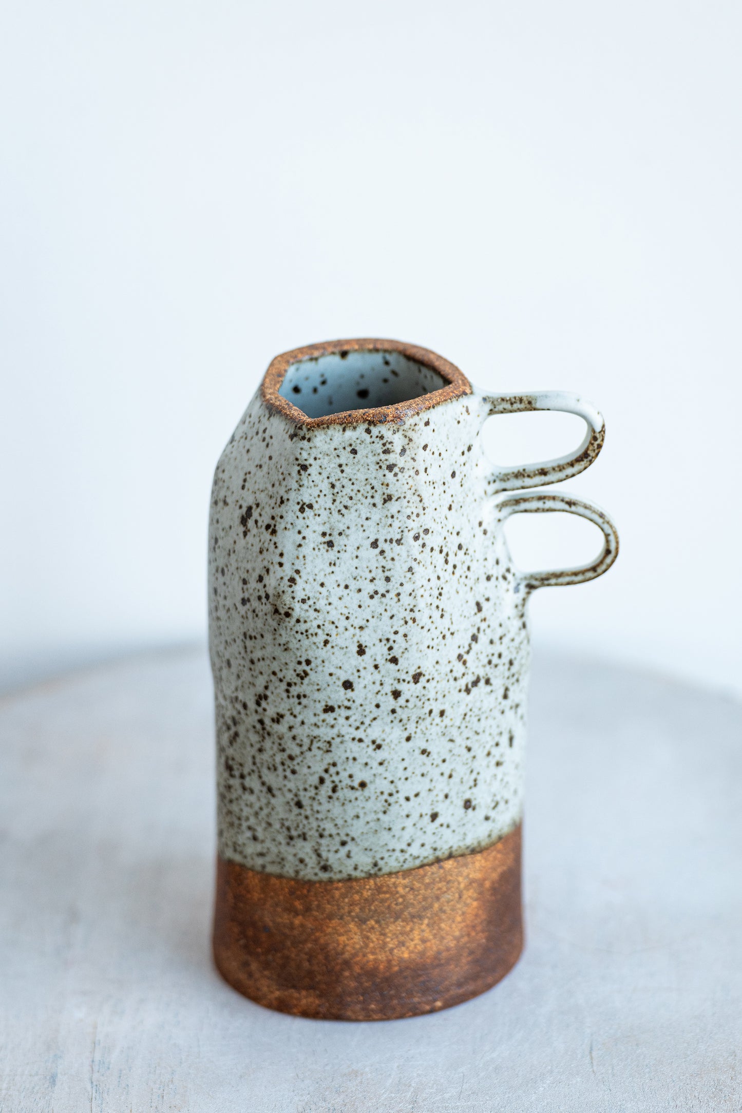 underdog stoneware vase with dual handle