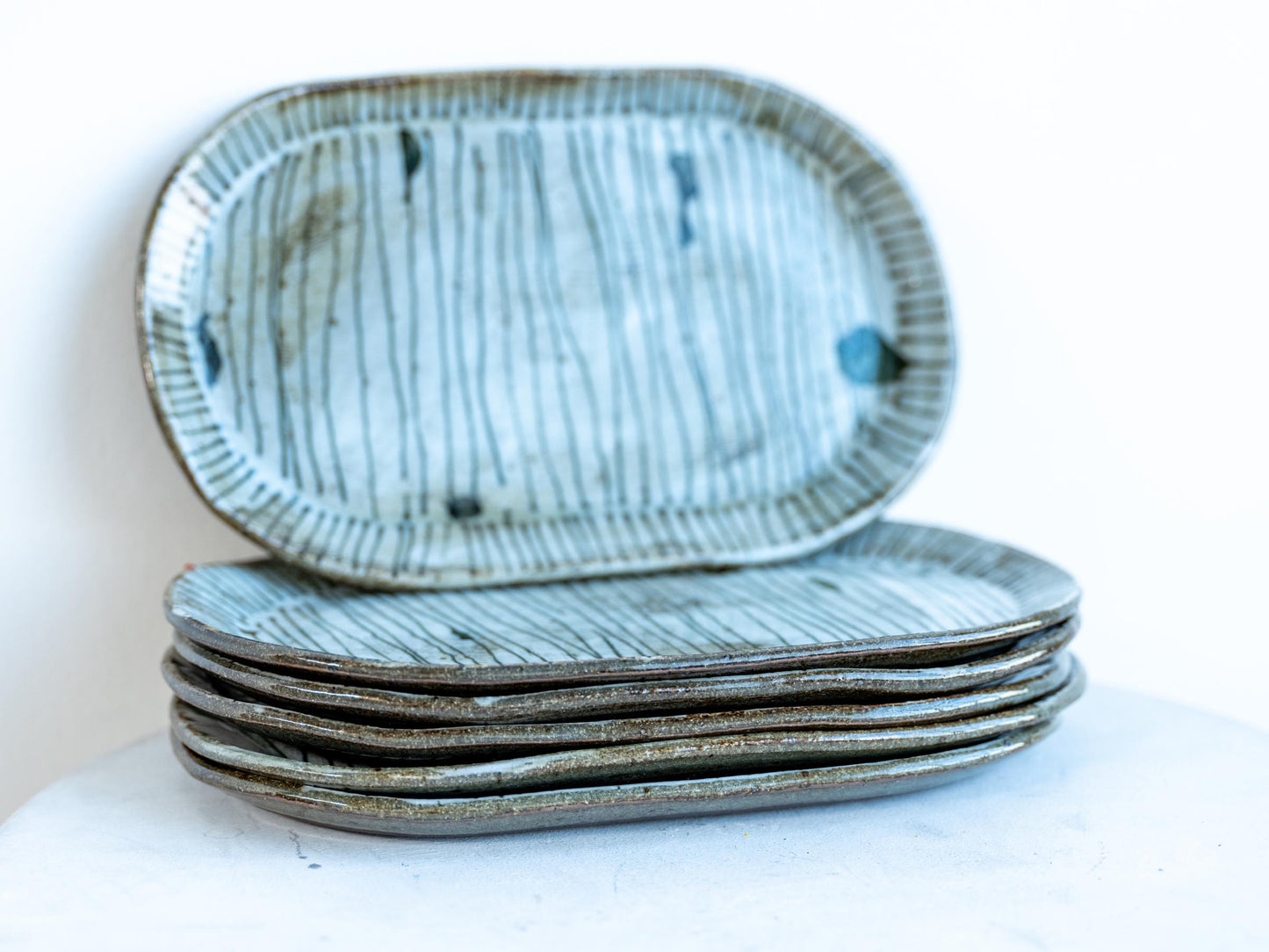 dirty stripes collection - oval plate, valet tray