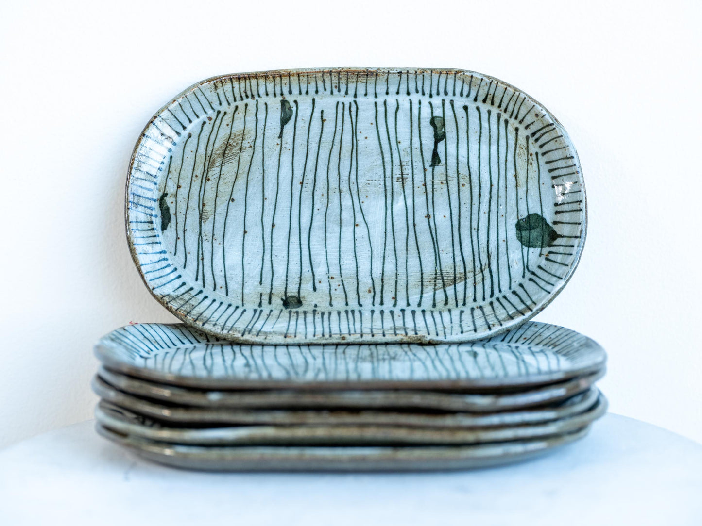 dirty stripes collection - oval plate, valet tray