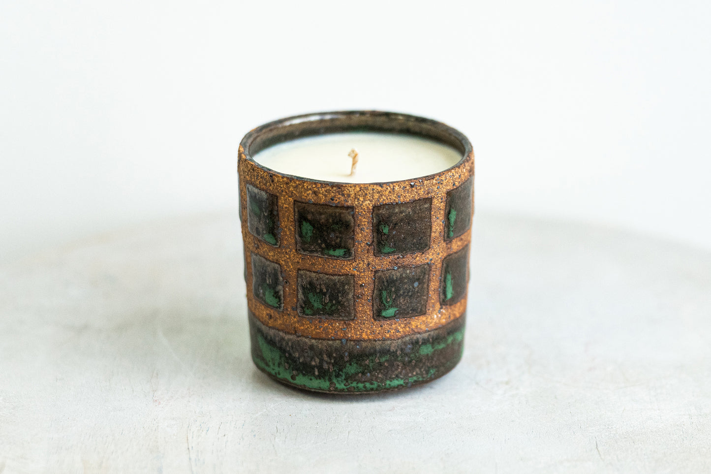 moss squares underdog stoneware candle
