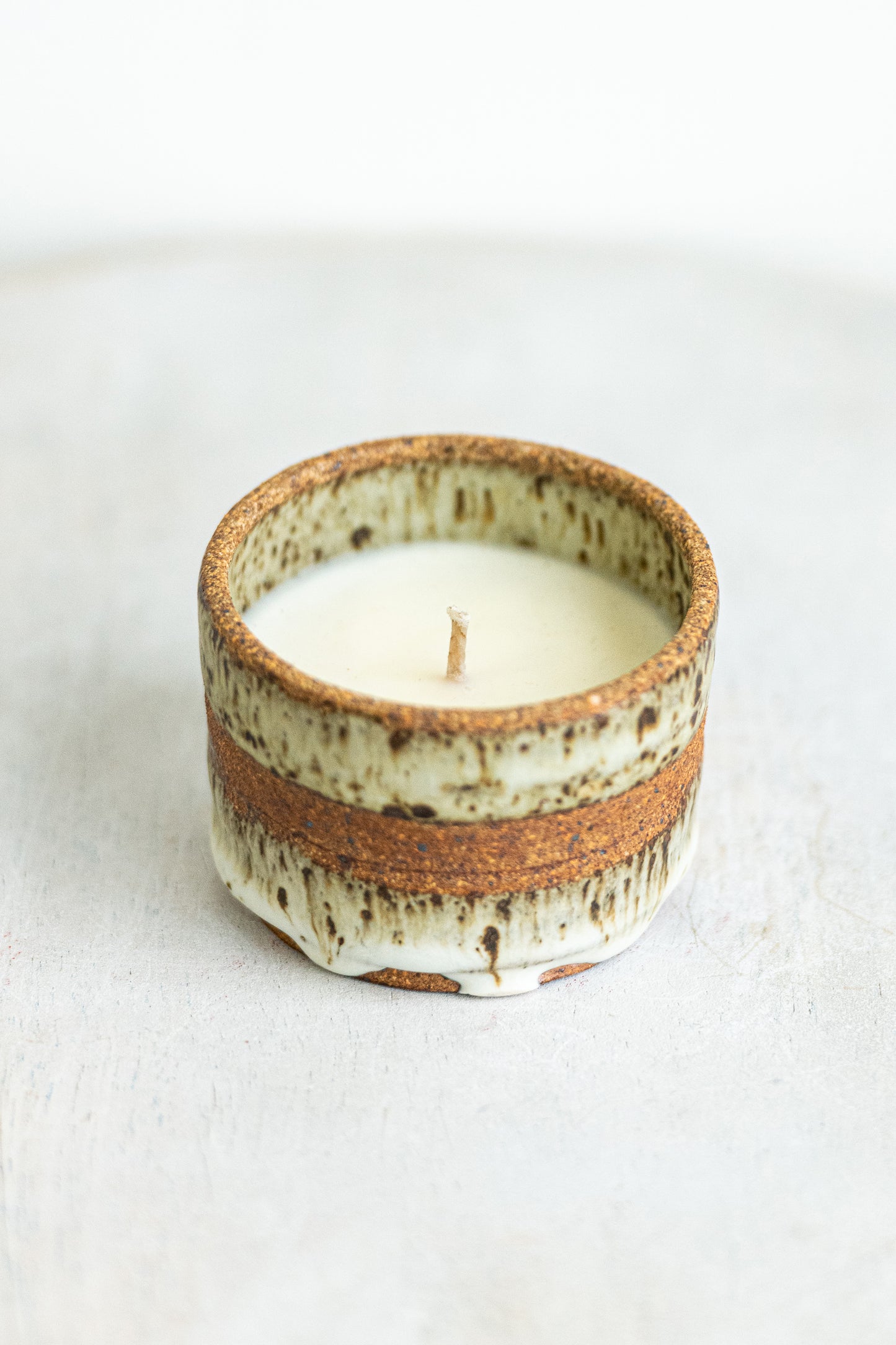 raw stripe underdog stoneware candle