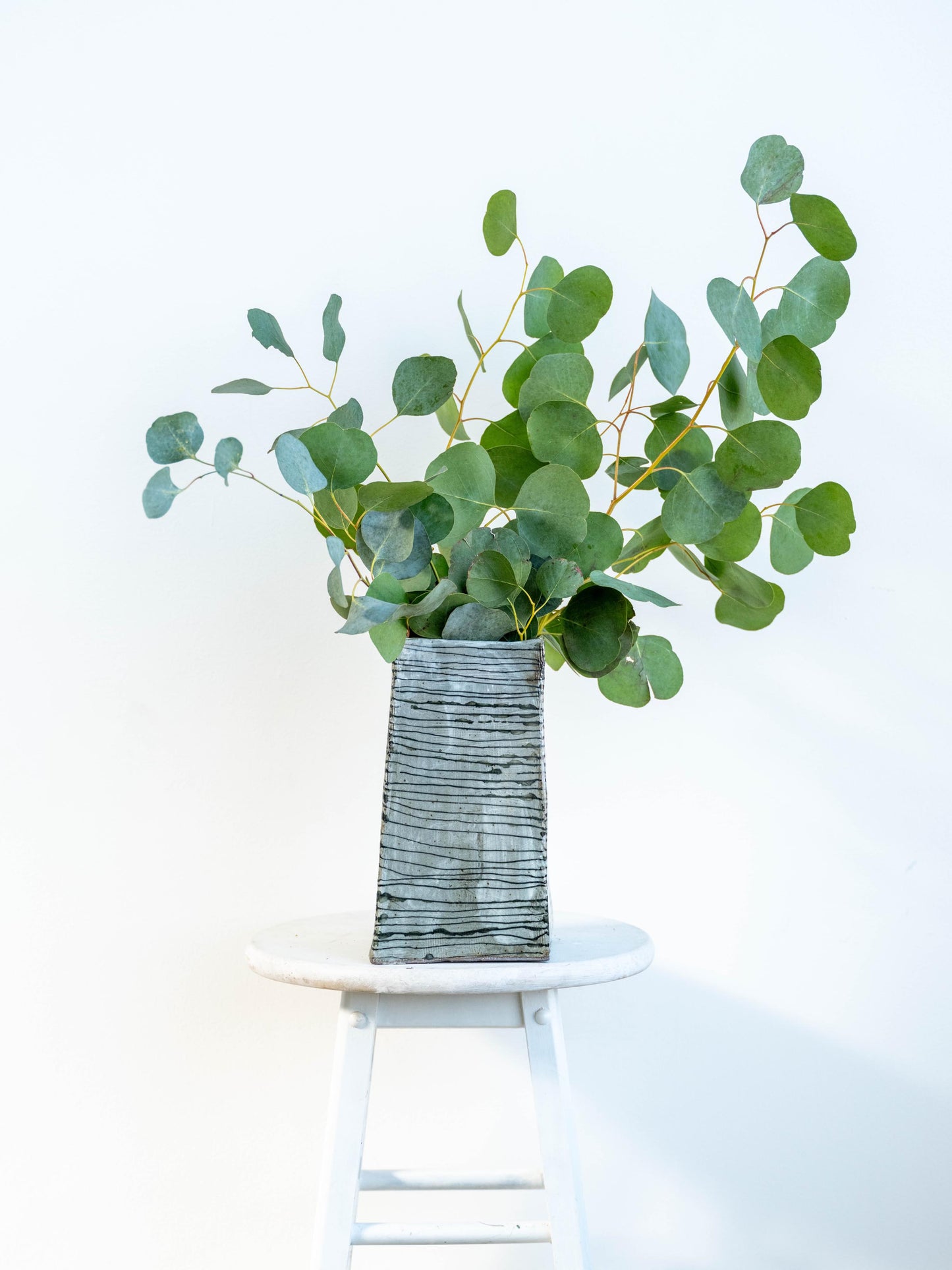 dirty collection - large square striped vase