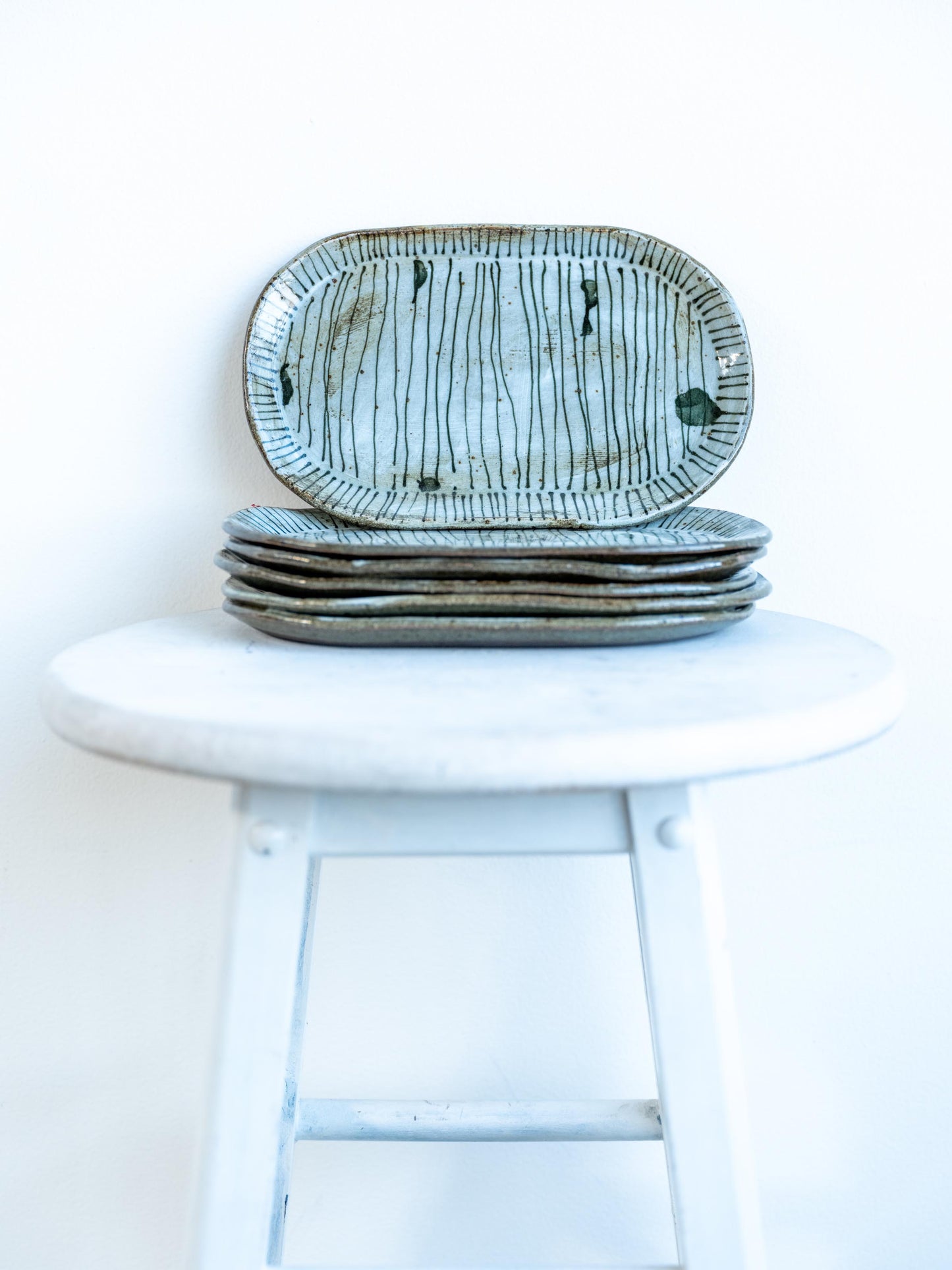 dirty stripes collection - oval plate, valet tray