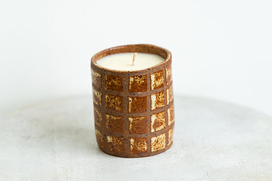 sienna squares underdog stoneware candle