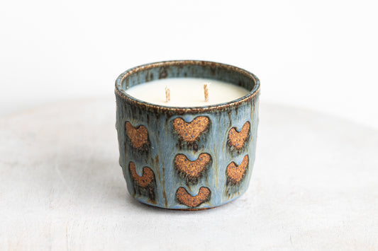 sad hearts underdog stoneware candle
