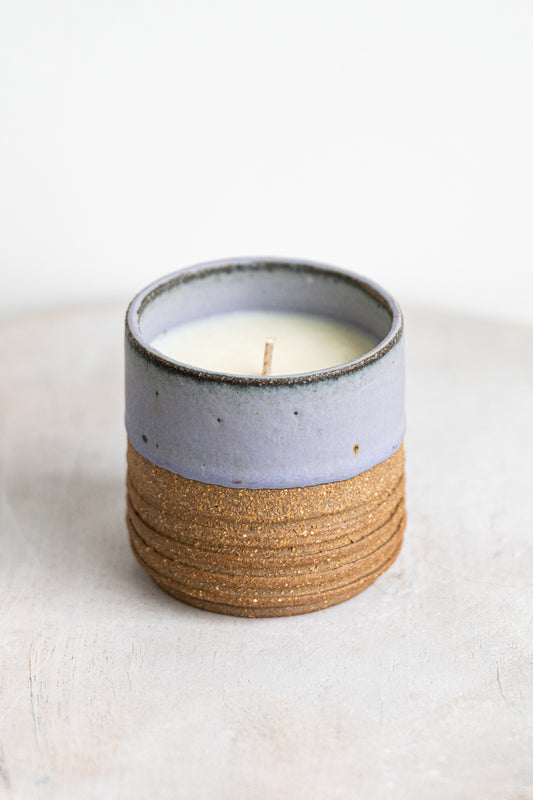 light lavender block underdog stoneware candle