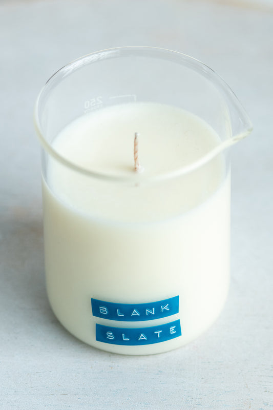 blank slate beaker candle